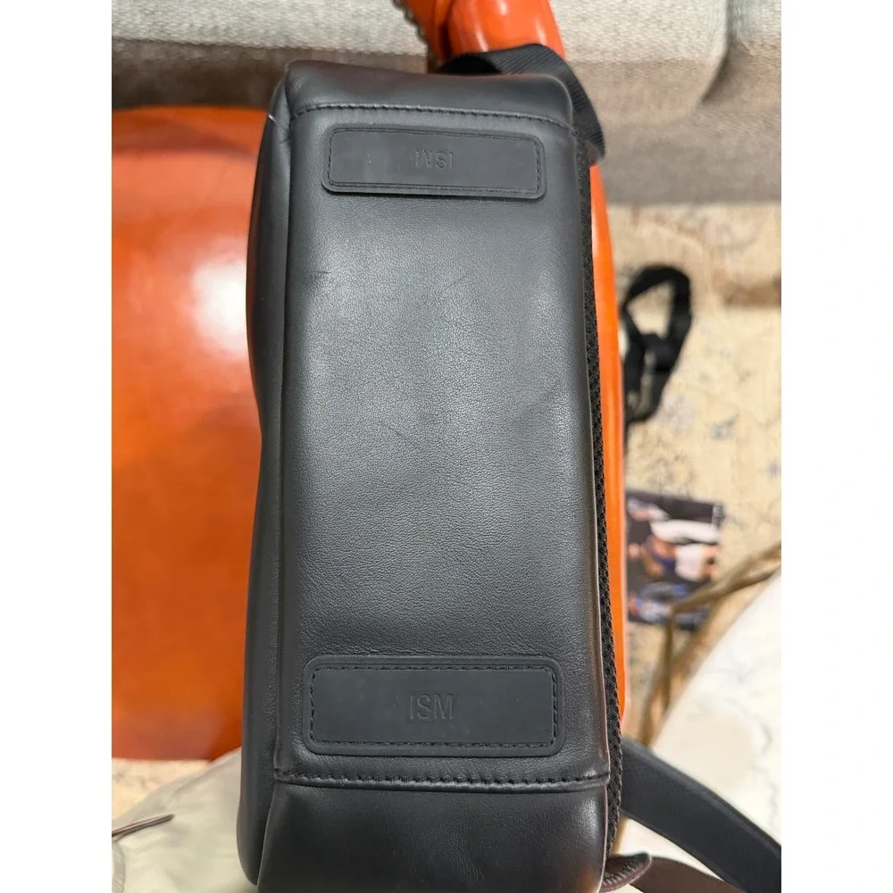 ISM The Backpack Black Nylon Leather Gold Hardware Laptop Commuter Bag